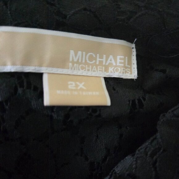 MICHAEL KORS Black Lace Button Down Shirt 2X - Picture 3 of 5